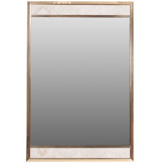 1980s Italian Brass and Travertine Mirror 4