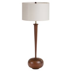 Monumental Sculpted Walnut and Oak Lamp after Philip Powell 3