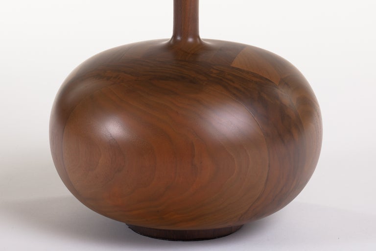 Mid-Century Modern Monumental Sculpted Walnut and Oak Lamp after Philip Powell