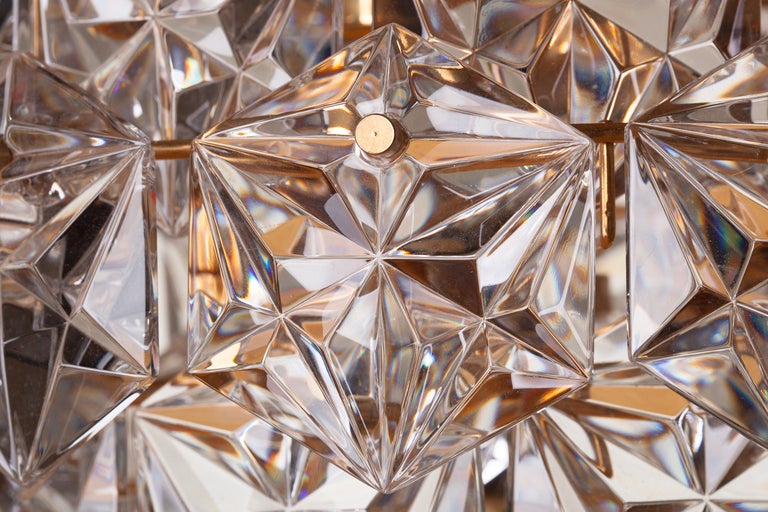 Mid-Century Modern Kinkeldey Hexagonal Crystal Chandelier, circa 1960s