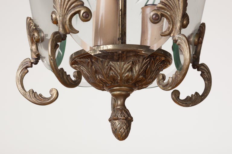 20th Century Italian Etched Starburst Glass Lantern For Sale