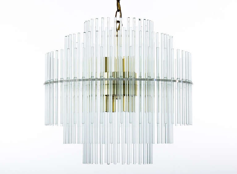 glass rod chandelier