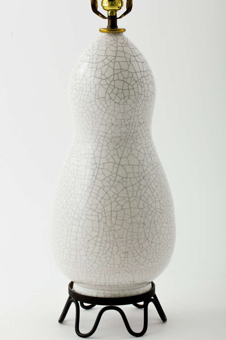 Mid-Century Modern 1950's Italian Ceramic Gourd Lamp