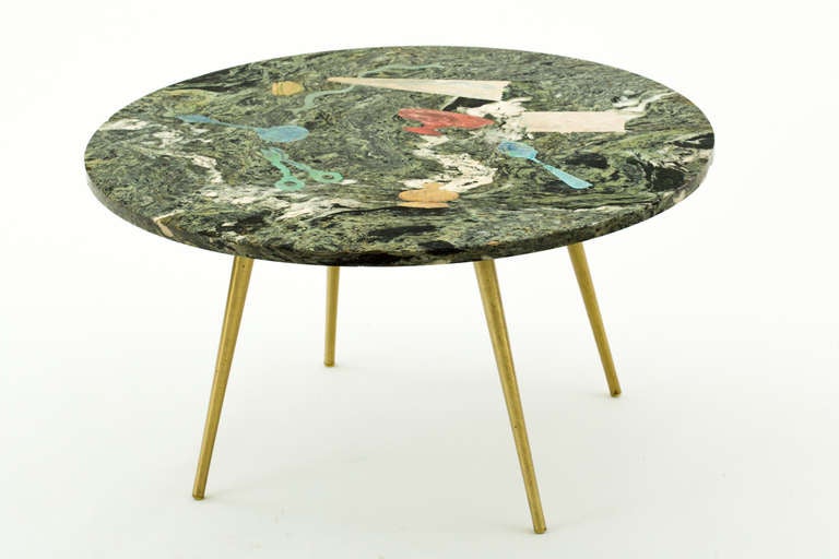 Emilio Martelli 1950s Italian Scagliola Coffee Table In Good Condition In New York, NY