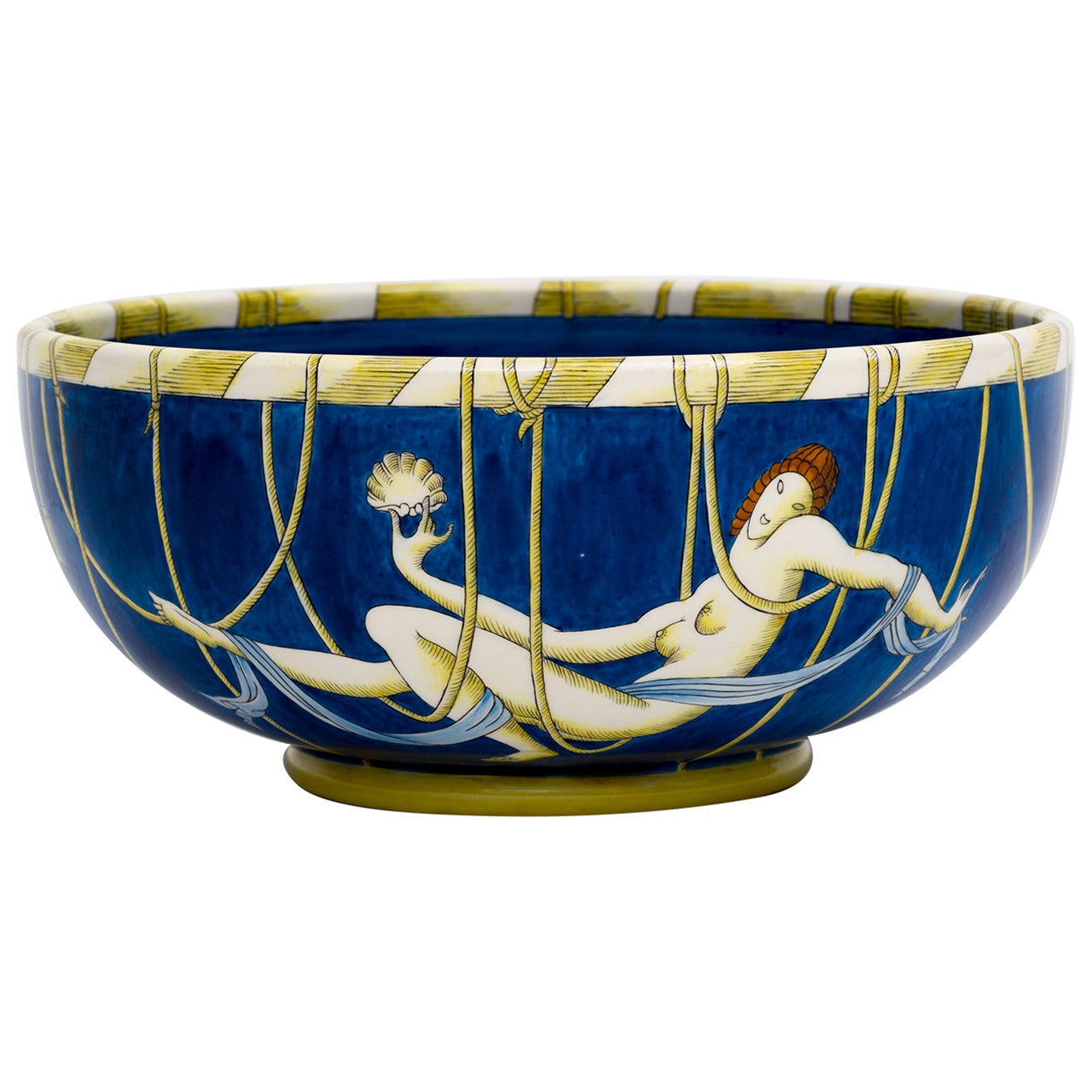 Gio Ponti for Ginori Large Italian Ceramic Centerpiece Art Deco Bowl