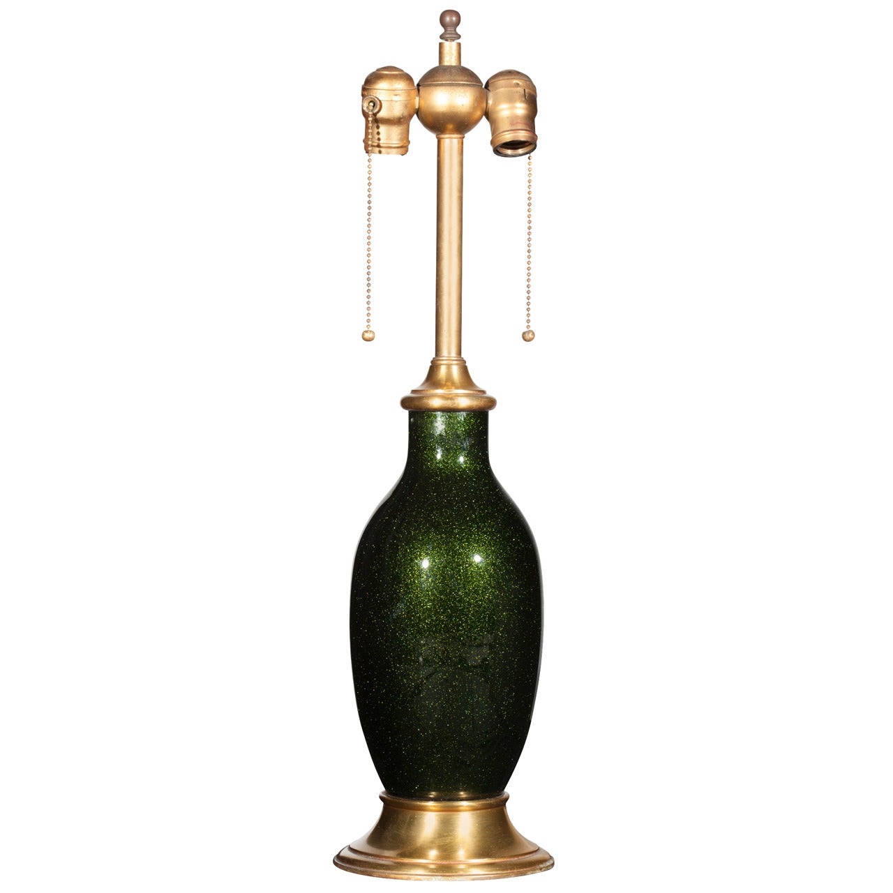 Barovier & Toso 1940s Emerald Aventurine Glass Lamp