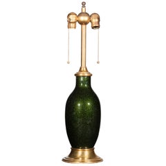 Retro Barovier & Toso 1940s Emerald Aventurine Glass Lamp