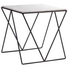 Italian Geometric Iron and Marble Table