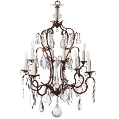 German Neoclassical Crystal Obelisk Chandelier 9