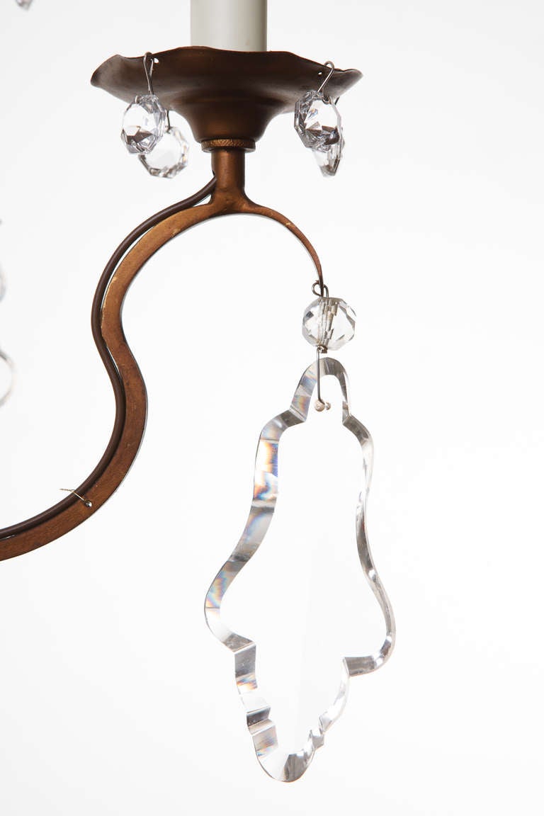 German Neoclassical Crystal Obelisk Chandelier In Good Condition In New York, NY