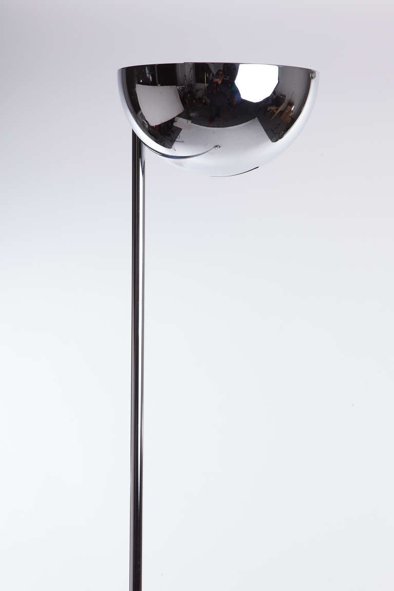 Robert Sonneman Chrome Half Sphere Floor Lamps