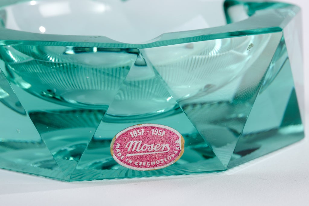 art deco glass ashtray