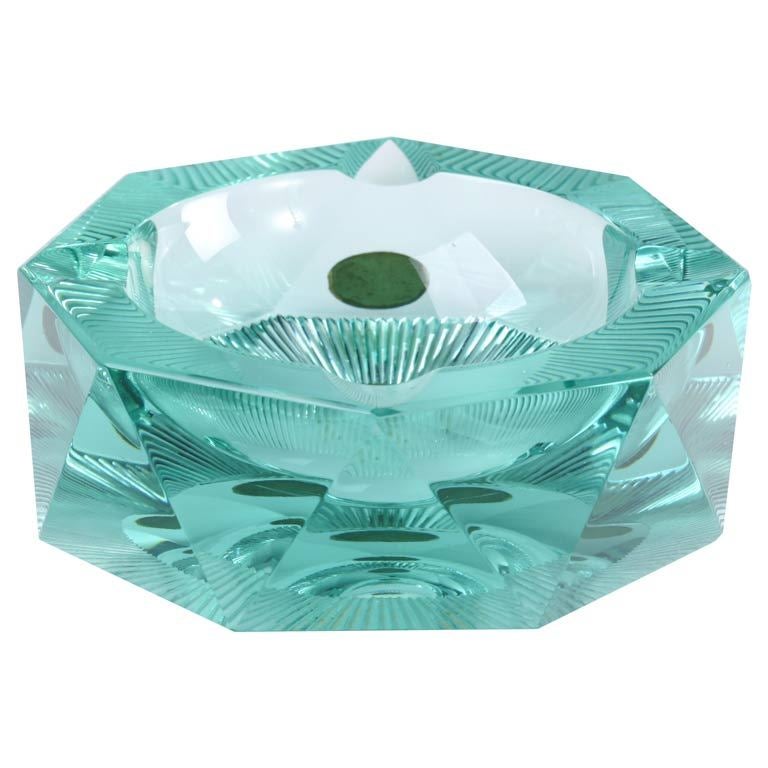 Moser Glass Art Deco Ashtray