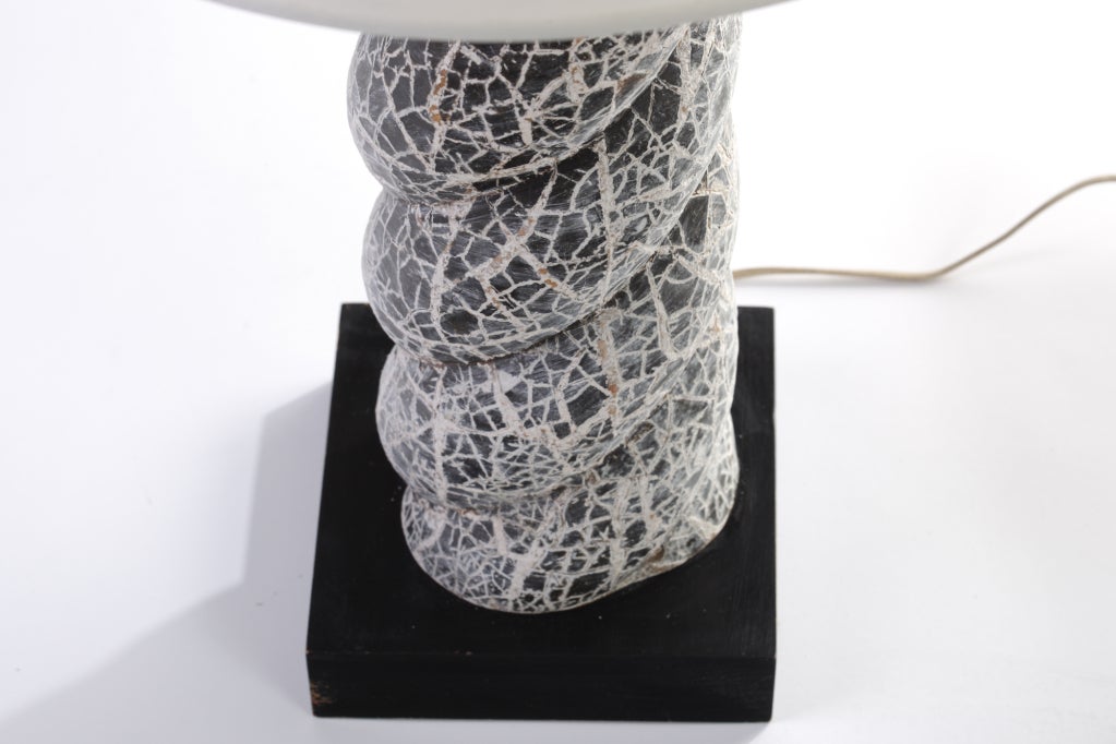 1950s Ceramic Mosaic Column Lamps In Good Condition In New York, NY