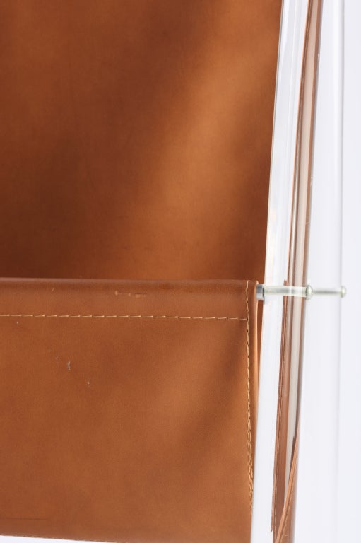 Mid-Century Modern 1970s Lucite Frame Magazine Holder