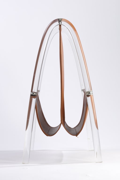 American 1970s Lucite Frame Magazine Holder