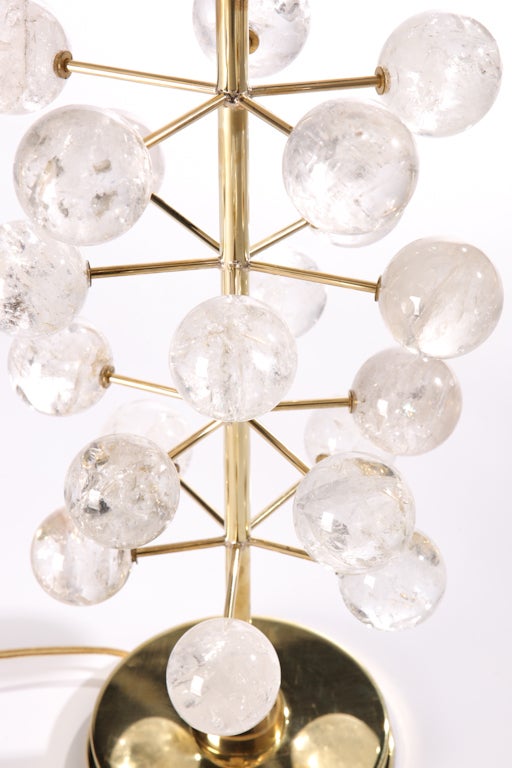 Contemporary Rock Crystal Orb Tree Lamps