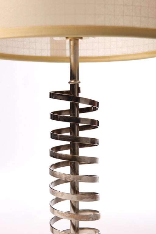 Mid-Century Modern  Nickel And Brass Spiral Lamps