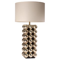 Pop Art 1970's Silver Leaf Ball Lamp