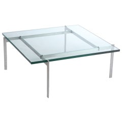 Poul Kjaerholm PK-61 Steel and Glass Coffee Table