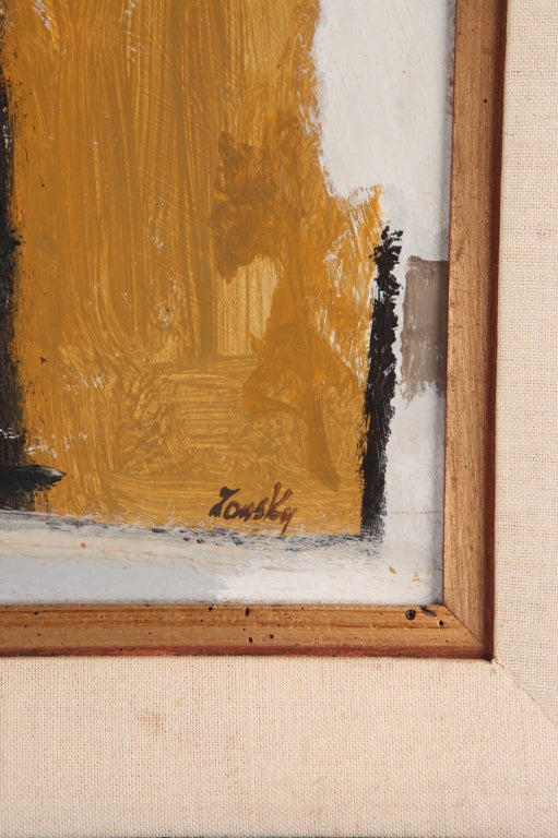 Mid-Century Modern Abstract Oil Painting circa 1968 by Louis Zansky For Sale