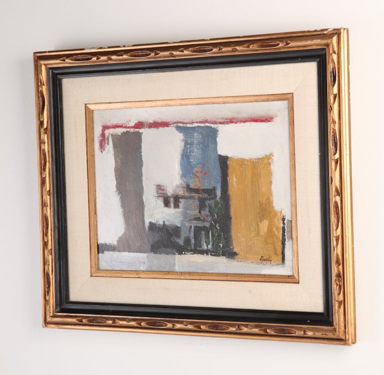 American Abstract Oil Painting circa 1968 by Louis Zansky For Sale