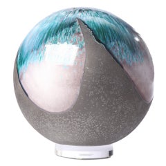 Evans Raku Glazed Ceramic Sphere