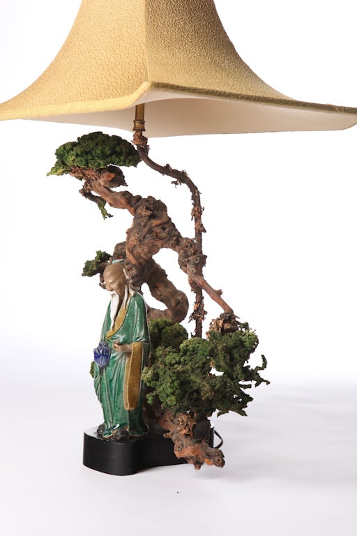 Bonsai Asian Figural Lamp After Billy Haines In Good Condition In New York, NY