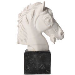 Italian Marble Horse Head Sculpture