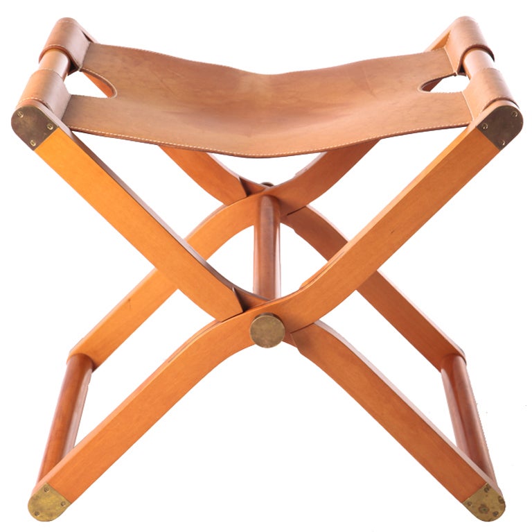 Hermes "Pippa" Leather Campaign Stool