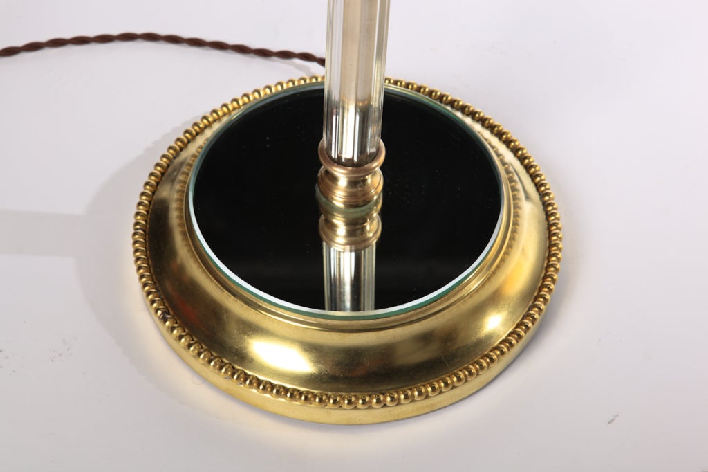 Mid-20th Century Dore Bronze And Crystal Column Floor Lamp c.1940