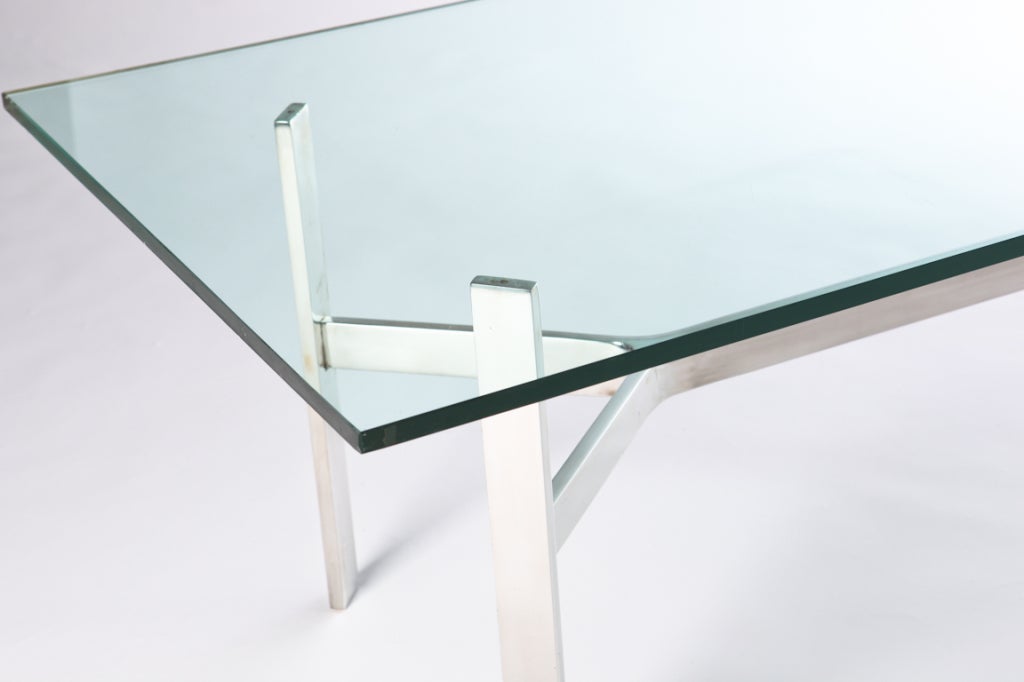 nickel and glass coffee table