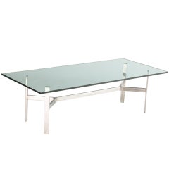 Rectangular Nickel and Glass Coffee Table 10