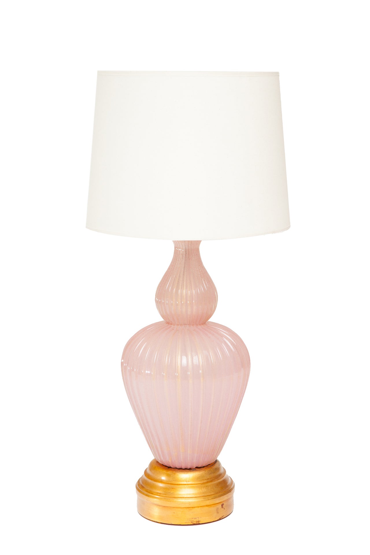 Grand 1960s Pink Murano Glass Baluster Lamp