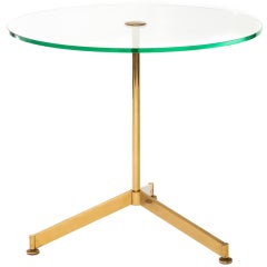 Italian 1960s Circular Glass and Brass Occasional Table 10