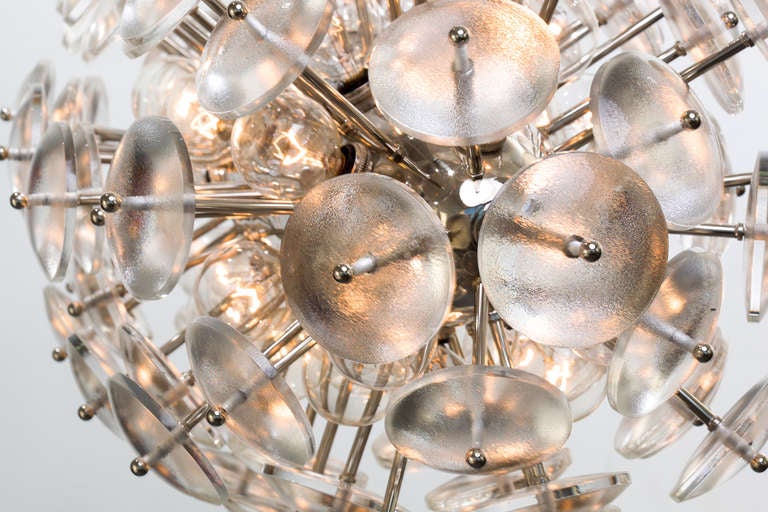 American Convex Glass Disc Sputnik Chandelier