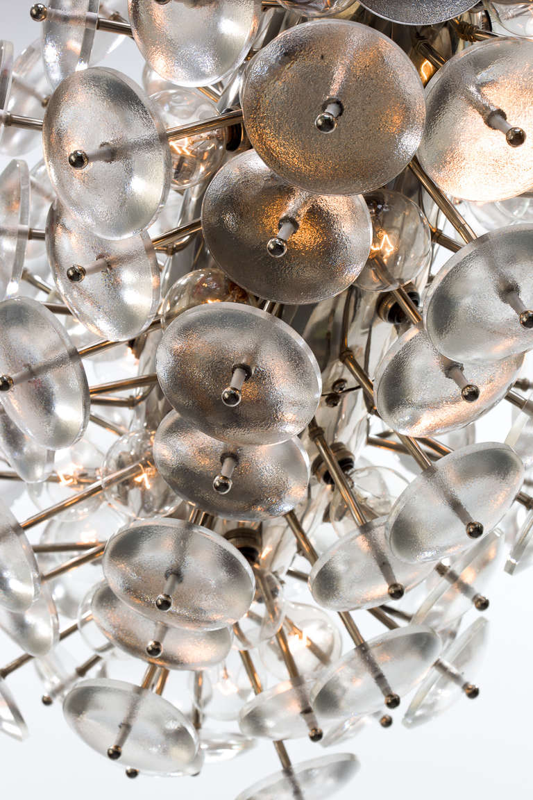 Metalwork Convex Glass Disc Sputnik Chandelier