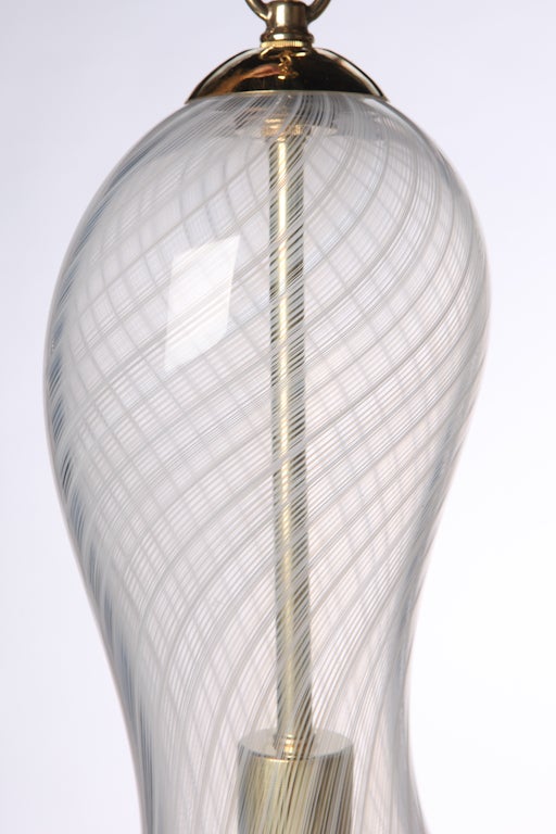 American Organic Blown Ribbon Glass Pendant Chandelier