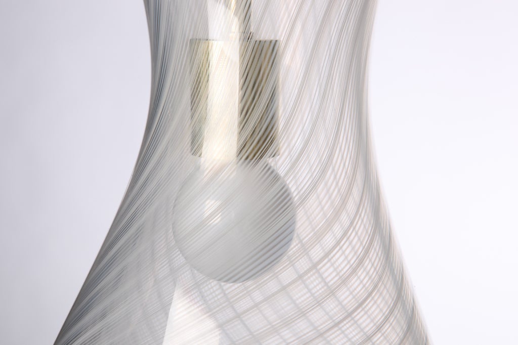 Contemporary Organic Blown Ribbon Glass Pendant Chandelier