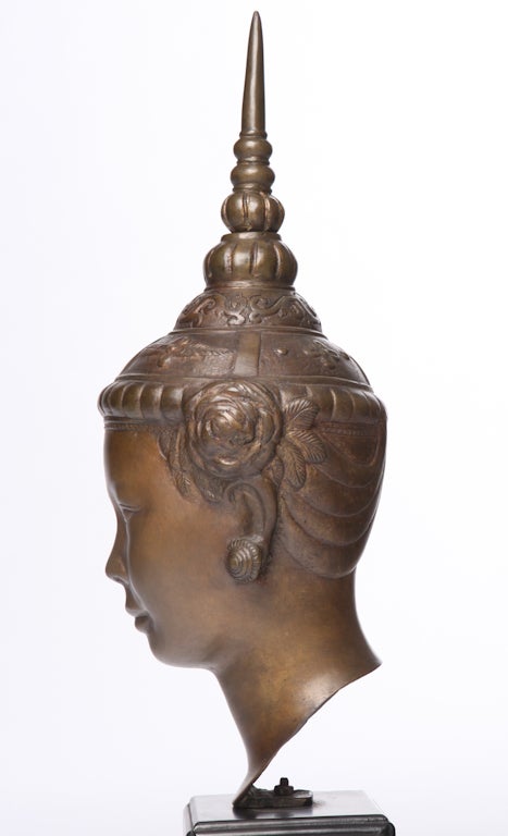 Mid-Century Modern Midcentury Southeast Asian Figural Cast Metal Sculpture For Sale