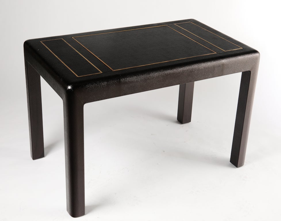 Karl Springer Faux Ostrich Games Table W/ Frog Skin Game Board