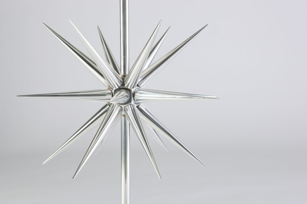 Mid-Century Modern Pair of Aluminium Starburst Lamps