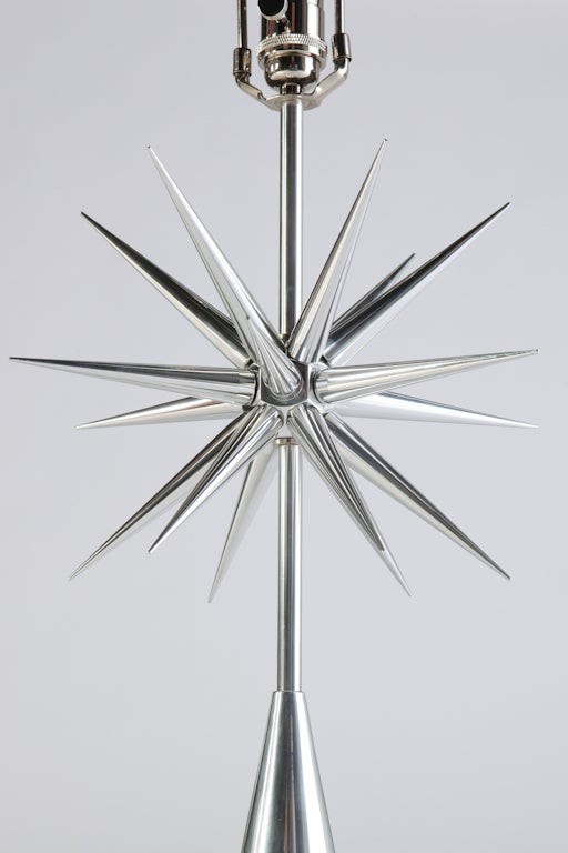 Pair of Aluminium Starburst Lamps In New Condition In New York, NY