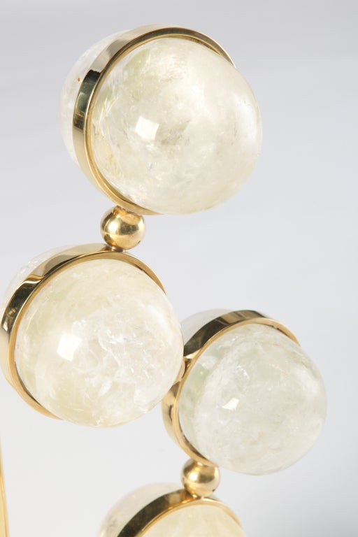 American Rock Crystal and Brass Lamps