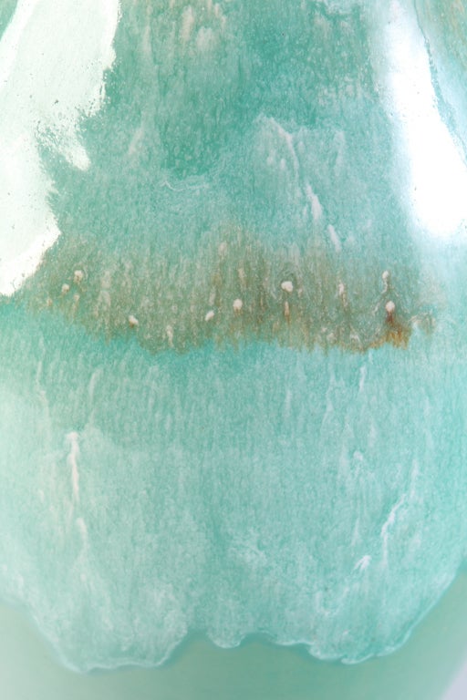 20th Century Roseville Sea Foam Green Urn