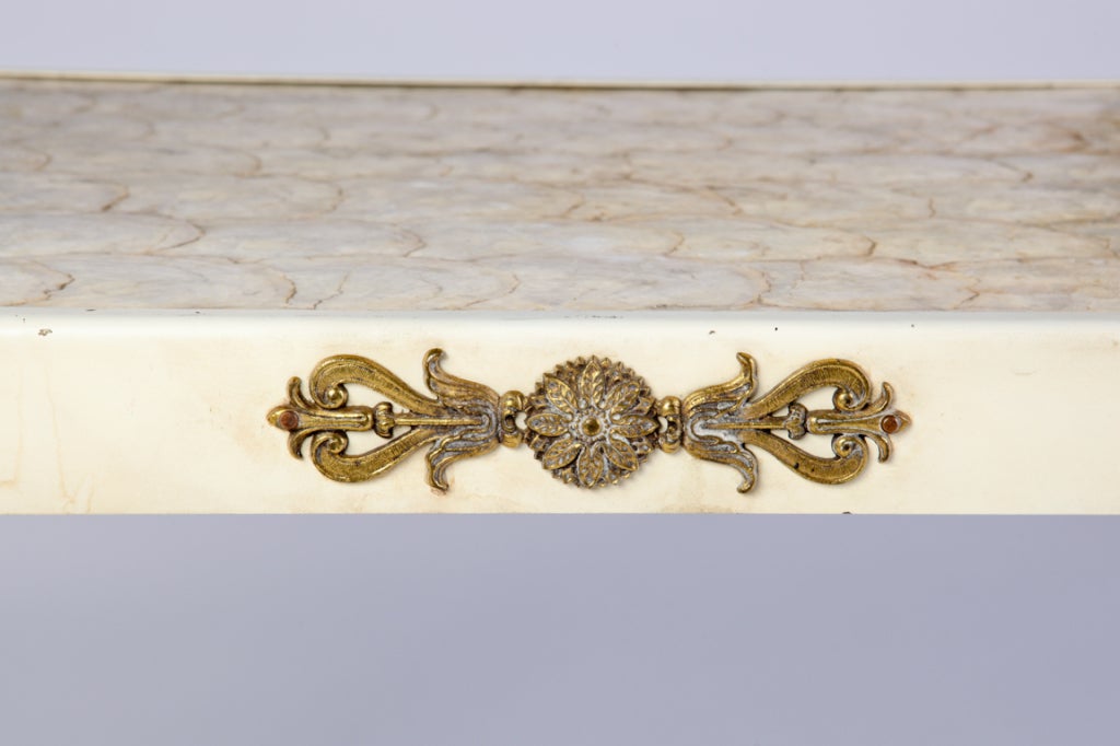 Iron and Capiz Shell End Tables After Billy Haines
