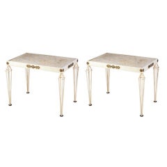 Iron and Capiz Shell End Tables After Billy Haines