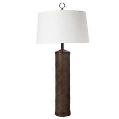 Brass and Copper Column Lamp After Paul Evans