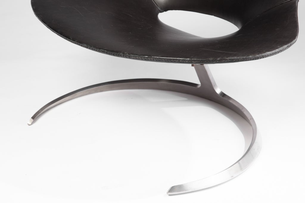Leather Fabricius and Kastholm Scimitar Chair