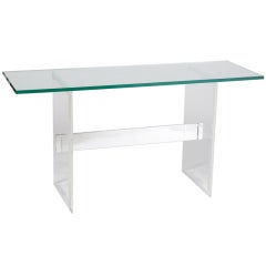 Lucite, Aluminum and Glass Console Desk 8